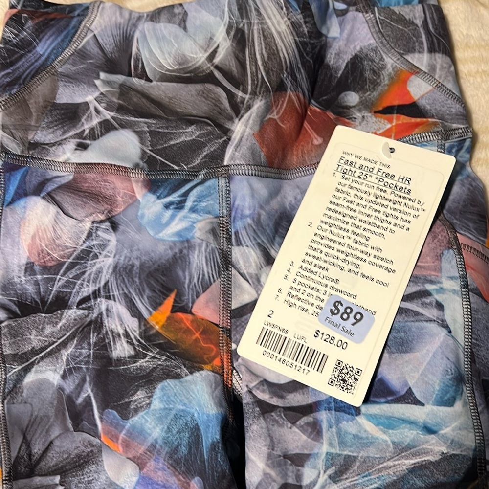 Brand New Lulu lemon Fast and Free HR Tight 25 inch pockets pants